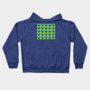 Colorful Hearts - Yellow, Green, Blue Kids Hoodie